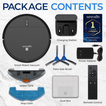 Smart Vacuum Cleaner - Automatic Robot Cleaning Vacuum With App Control 700Pa Suction And 3 Cleaning Modes Ideal For Hard Floor Pet Hair Low-Pile Carpet (Black)