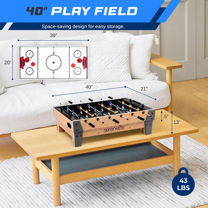 38” Table Top Air Hockey and 40” Foosbal
