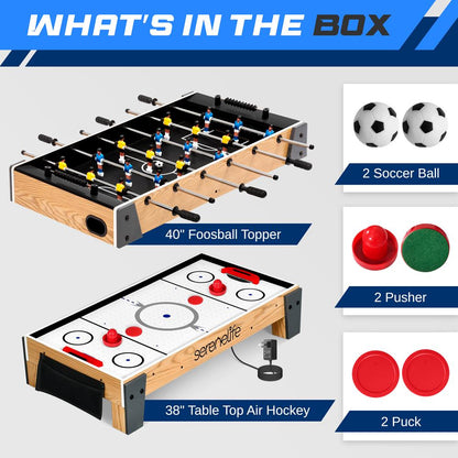 38” Table Top Air Hockey and 40” Foosbal