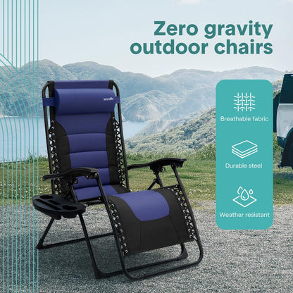Zero Gravity Recliner Chair - Ultimate Comfort Foldable Blue