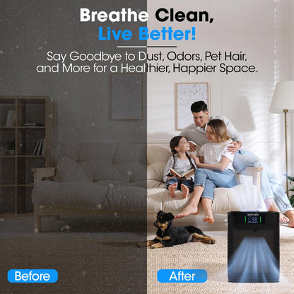 High-Performance Air Purifier With Sleep Mode Automatic Mode And Filter Replacement Reminder For Bedrooms Offices And Living Rooms (Black)
