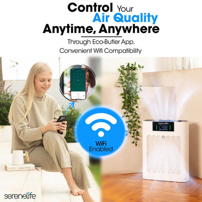 Purificador de aire HEPA con control WiFi ultrasilencioso 100 m² blanco