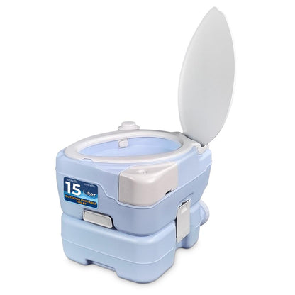 Inodoro Portátil de 15L a Prueba de Fugas Descarga Completa Blanco Luna