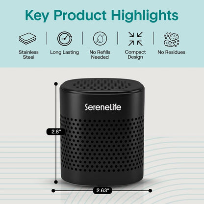 Desodorizante cuadrado para refrigerador Serenelife dura hasta 10 años, más eficaz que el bicarbonato de sodio - Con tecnología natural purificadora de aire de bambú (negro)