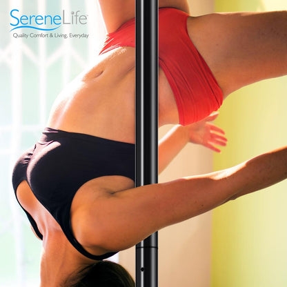 10’’ Professional Spinning Dancing Pole - Portable & Removable Stripper Fitness Pole Great For Training & Exercise (Black Surface)