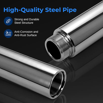 Portable Spinning Fitness Pole Adjustable Steel Chrome Finish