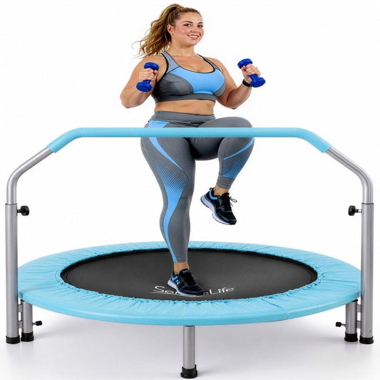 40 Foldable Trampoline Weight Loss Adjustable Handle Sky Blue