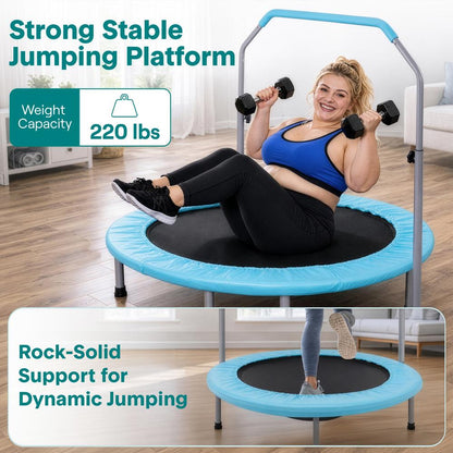 40 Foldable Trampoline Weight Loss Adjustable Handle Sky Blue