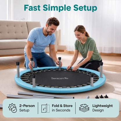 40 Foldable Trampoline Weight Loss Adjustable Handle Sky Blue