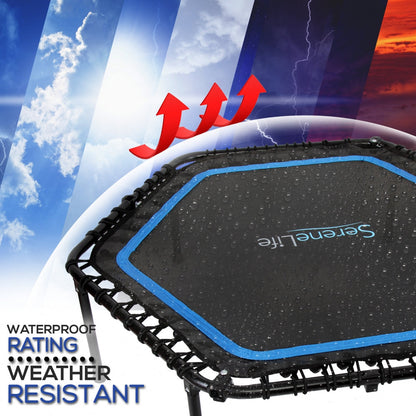 Trampolín de fitness plegable de 48 pulgadas con barandilla ajustable, capacidad de 264 lb
