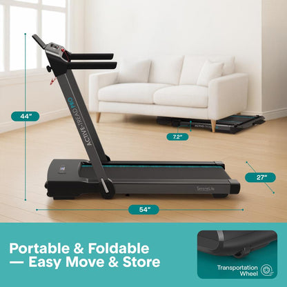 Walking Pad Treadmill Space-Saving 2.5HP LED Display 265lbs Capacity