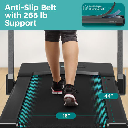 Walking Pad Treadmill Space-Saving 2.5HP LED Display 265lbs Capacity