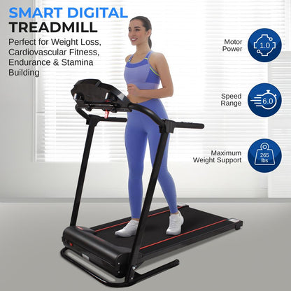 Electric Folding Treadmill Compact Design Bluetooth 12 Modes