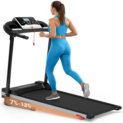 Cinta de correr plegable para fitness en casa, 6 MPH, motor de 1HP, 12 programas, Bluetooth