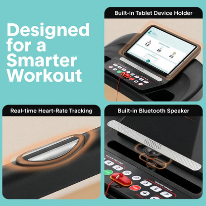 Serenelife Foldable Treadmill With 3.5 Hp Motor Led Display Bluetooth Music Connectivity App Integration High-Performance Cushioning System And Automatic Incline Adjustment