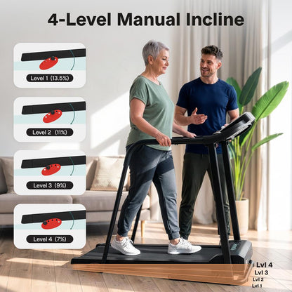 Serenelife Foldable Treadmill With Long Handrail Lcd Display Bluetooth Music Connectivity Advanced App Integration High-Performance Cushioning System And 4-Level Manual Incline - Powered By 3.5 Hp Motor For Optimal Workouts