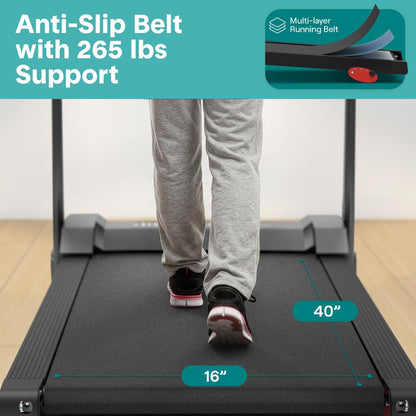 Serenelife Foldable Treadmill With Long Handrail Lcd Display Bluetooth Music Connectivity Advanced App Integration High-Performance Cushioning System And 4-Level Manual Incline - Powered By 3.5 Hp Motor For Optimal Workouts