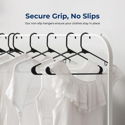 30 Pack Non-Slip Plastic Hangers Space-Saving Durable Swivel Hook