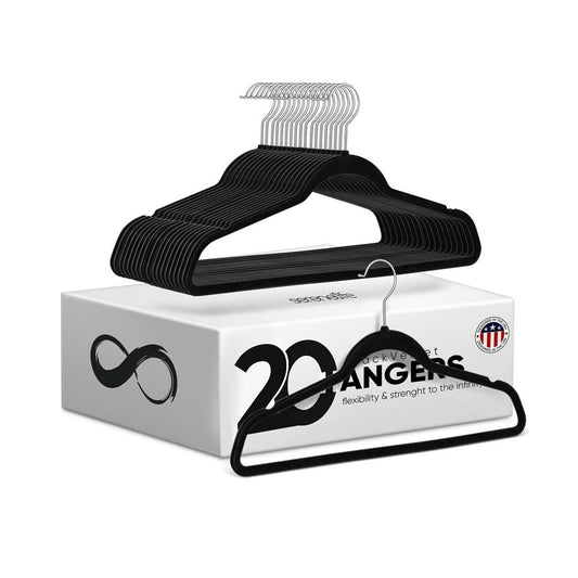 Paquete de 20 perchas de terciopelo - antideslizantes que ahorran espacio con gancho giratorio de 360°