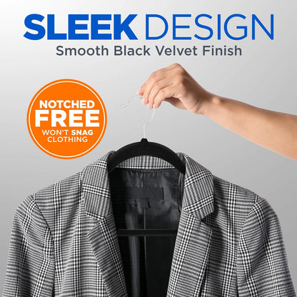 Velvet Non-Slip Hangers 50-Pack Space-Saving 360° Swivel Hook