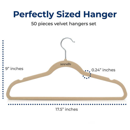 Velvet Hangers 50-Pack Non-Slip 360° Swivel Hook Space-Saving Ivory