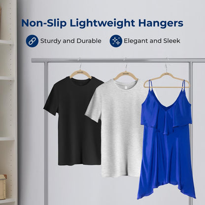 Velvet Hangers 50-Pack Non-Slip 360° Swivel Hook Space-Saving Ivory