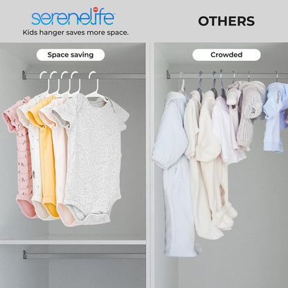 40-Pack Non-Slip Kids Hangers - Space-Saving Durable White