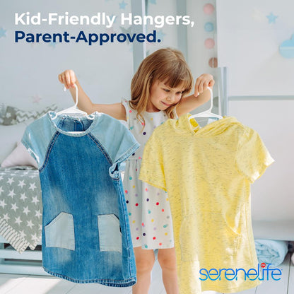 40-Pack Non-Slip Kids Hangers - Space-Saving Durable White