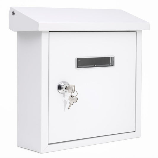 Weatherproof Wall Mount Mailbox Secure Lock Galvanized Steel