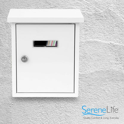 Weatherproof Wall Mount Mailbox Secure Lock Galvanized Steel