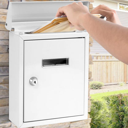 Weatherproof Wall Mount Mailbox Secure Lock Galvanized Steel