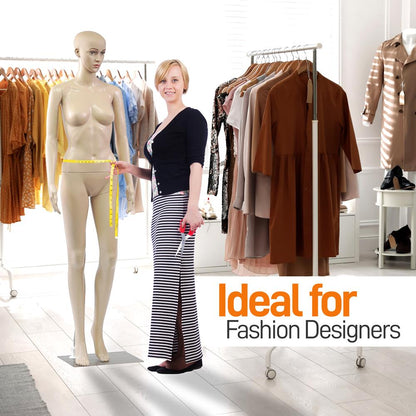 Maniquí femenino de cuerpo entero, cabeza ajustable, extremidades flexibles, 175 cm de altura