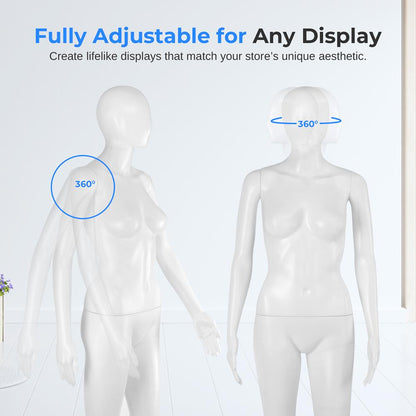 Maniquí femenino de costura - Realista, ajustable, base de metal duradera
