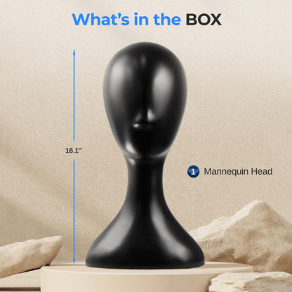 Mannequin Head for Styling & Display Durable PP Material