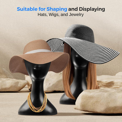 Mannequin Head for Styling & Display Durable PP Material