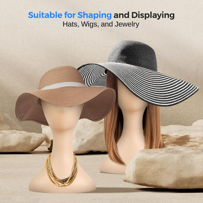 Mannequin Head for Wig Styling Smooth Surface Durable Plastic Skin Tone