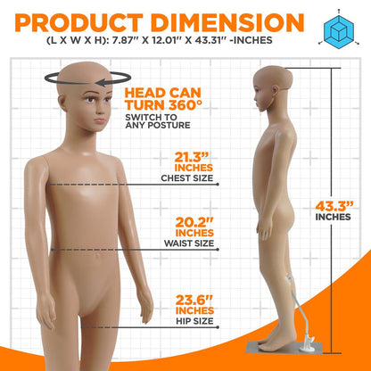 Kid Torso Dress Form Mannequin - SLMAQKDSK