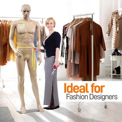 73 Male Mannequin Torso Dress Form - Detachable Mannequin Full Body Stand