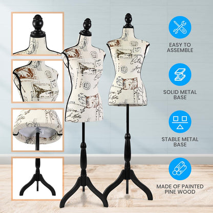 Female Torso Mannequin Display - Adjustable Stand Durable Easy Assembly