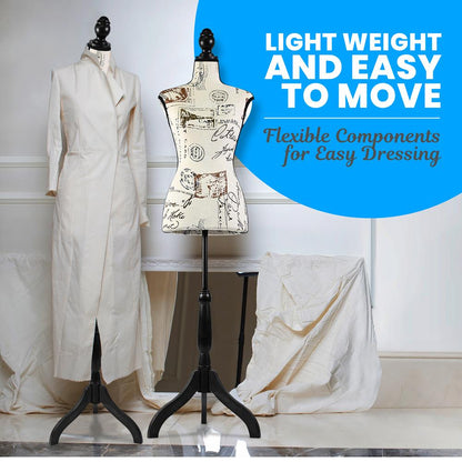 Female Torso Mannequin Display - Adjustable Stand Durable Easy Assembly