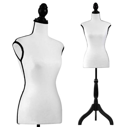 Female Dress Form Mannequin Adjustable Height Foam Torso White