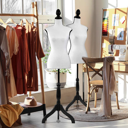 Female Dress Form Mannequin Adjustable Height Foam Torso White