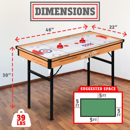 Mesa de juegos 4 en 1 portátil de MDF con PVC para uso en interiores y exteriores