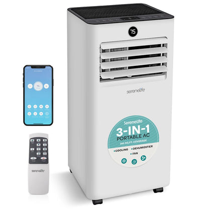Portable Air Conditioner Efficient Cooling WiFi 10000 BTU Gray