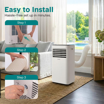 Aire Acondicionado Portátil 8000 BTU Enfriamiento Eficiente Blanco