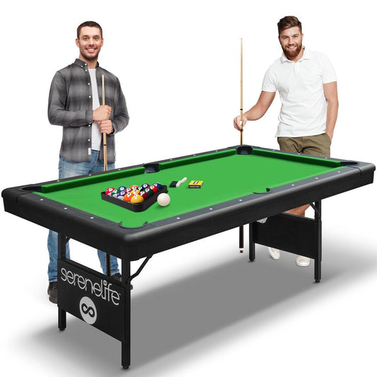 6-Ft Folding Pool Table Space-Saving Durable Surface Portable Design
