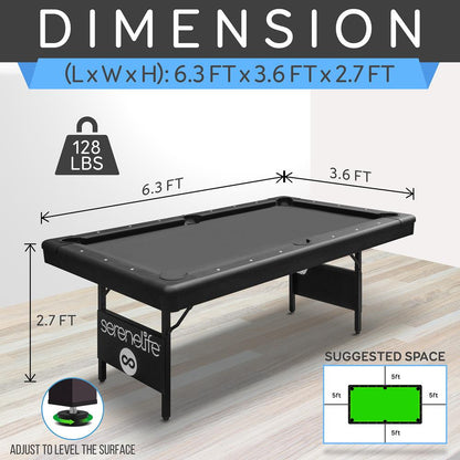 Portable Pool Table - SLPLTB76BK