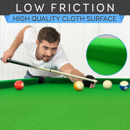 6-Ft Folding Pool Table Space-Saving Durable Surface Portable Design