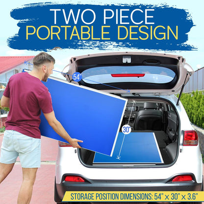 4 Pcs. Foldable Table Tennis Table With Single Player Playback Mode For Game Play And Solo Play (Blue)