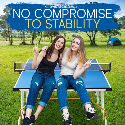 4 Pcs. Foldable Table Tennis Table With Single Player Playback Mode For Game Play And Solo Play (Blue)